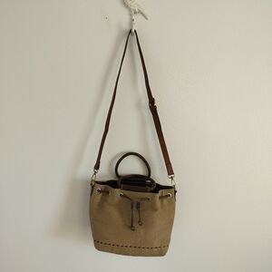 Relic by Fossil drawstring bucket bag Brown/Tan Cottagecore Vintage Boho Casual